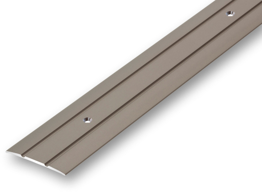 Vorgebohrtes Übergangsprofil 38 mm für Laminat oder Parkett im Edelstahl-Look eloxiert